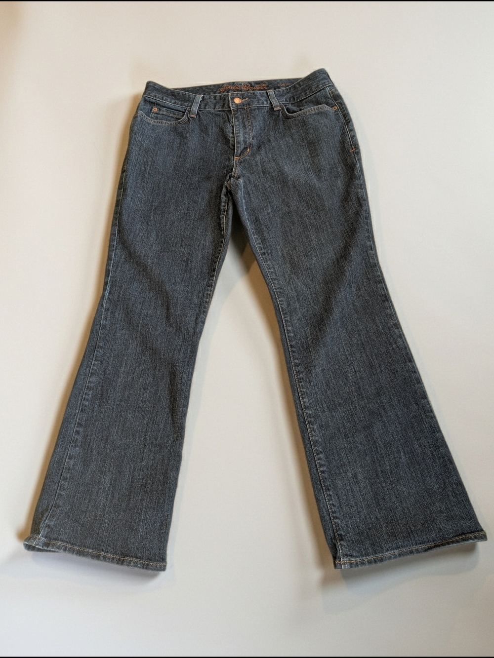 Eddie Bauer Curvy Fit Bootcut Blue Denim Jeans Stretch Pockets Women's 12S